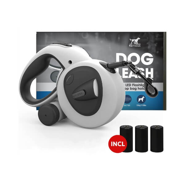 PetFriends Premium Hondenriem: Inclusief Poepzakjes - Reflecterend - Tot 50KG - De Gatgetwinkel